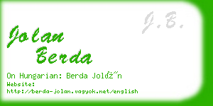 jolan berda business card